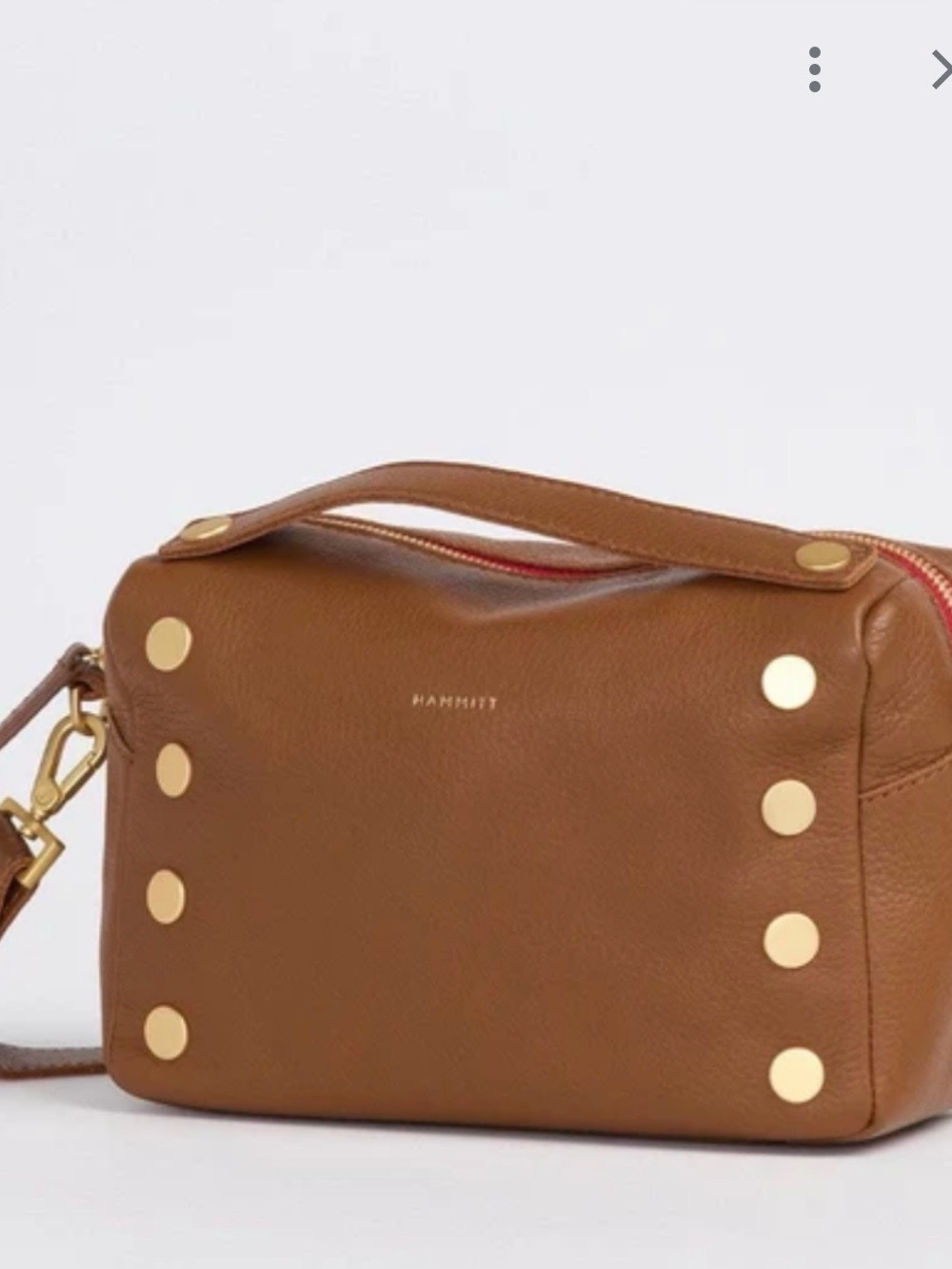 Hammitt Tan Pebbled Leather Crossbody with Gold Studs - Picture 2 of 6